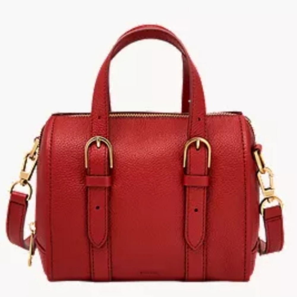 NWT Fossil Elegant Red Leather Handbag